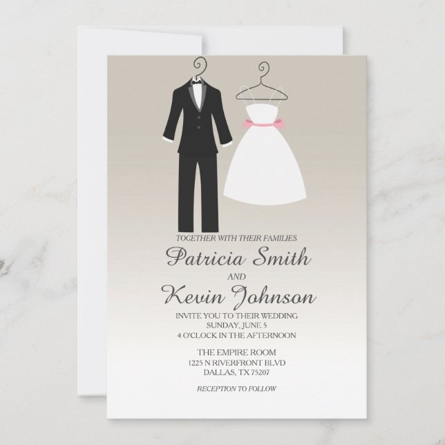 Invitation Tuxedo et Mariage vestimentaire (Devant)