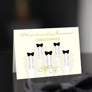 Invitation Tuxedo Mariage Groomsmen Demande Groomsman Card