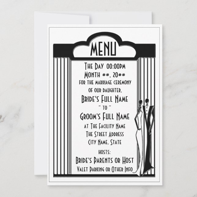 Invitation Tuxedo - Menu (déverrouillé) (Devant)