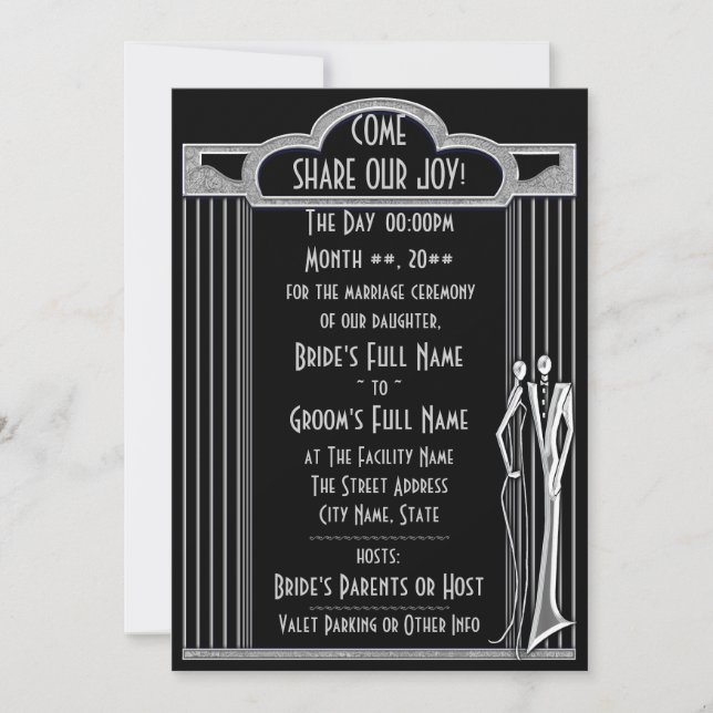 Invitation Tuxedo - Noir et argent (déverrouillé) (Devant)