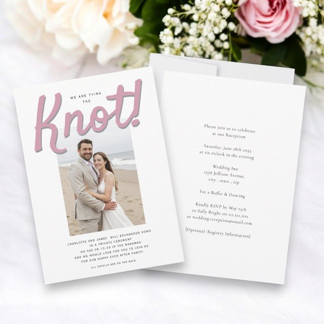 Invitation Tuyau / réception de mariage moderne elopée (Créateur téléchargé)