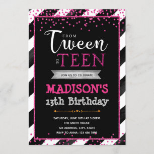 Invitation Tween à l'invitation de l'adolescence de fête