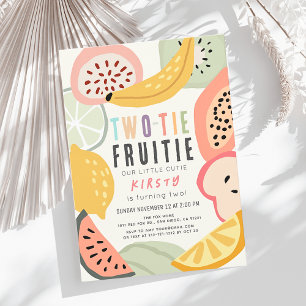 Invitation Twi-tie Fruitie Anniversaire 2 ans Coloré