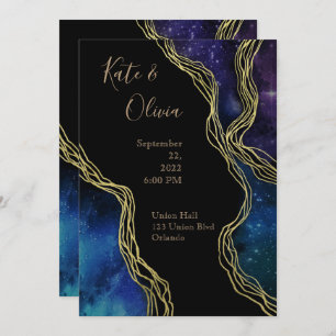 Invitation Twilight Moon Phases Dark and Moody Mariage Invita