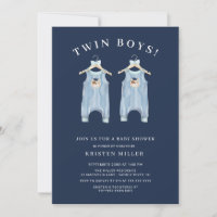 Twin Boys Bear Romper Baby shower