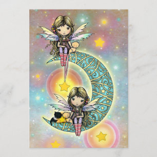 Invitation Twin Girls Anniversaire Fées d'invitation
