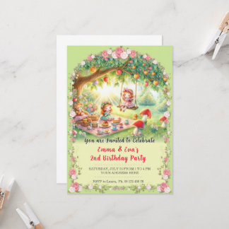 Invitation Twin girls birthday celebration