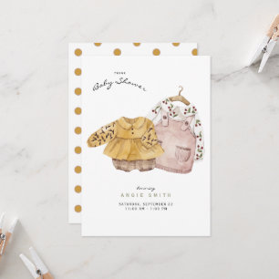 Invitation Twin Girls mignonnes Vêtements Baby shower Invitat