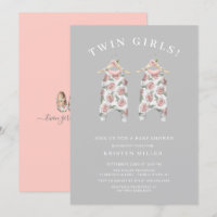Twin Girls Rose Romper Baby shower
