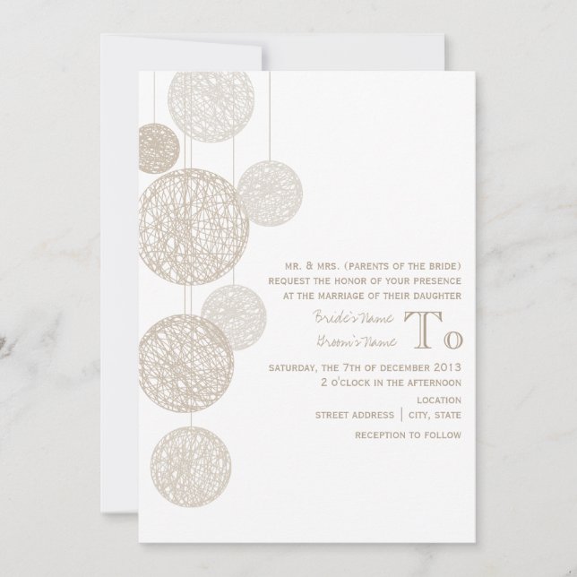 Invitation Twine Globes : Un mariage pour les parents d'une m (Devant)