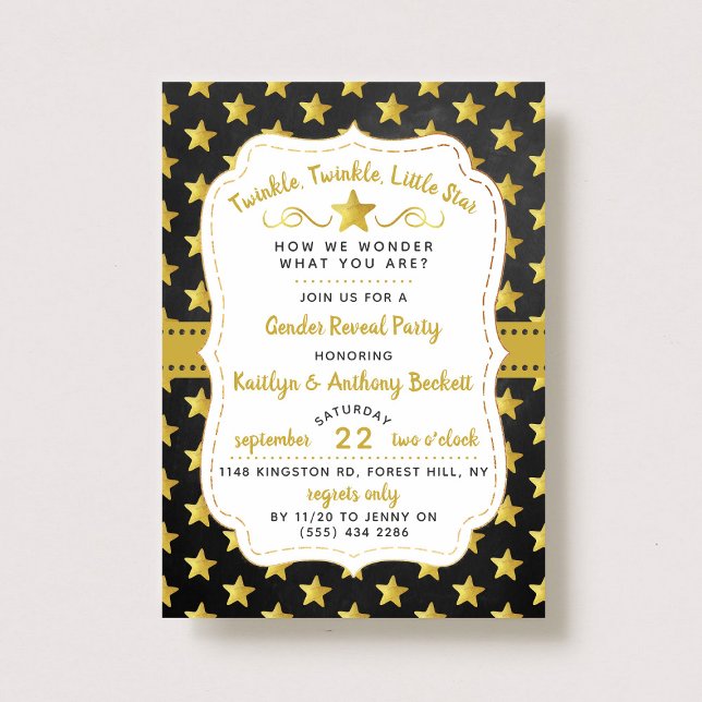 Invitation Twink, Twinkle Little Star Fête de révélation de g (Créateur téléchargé)