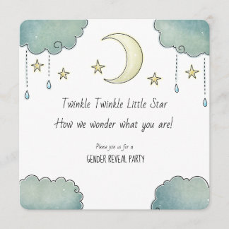 Invitation Twinke Twinkle Star Genre Révéler bébé douche