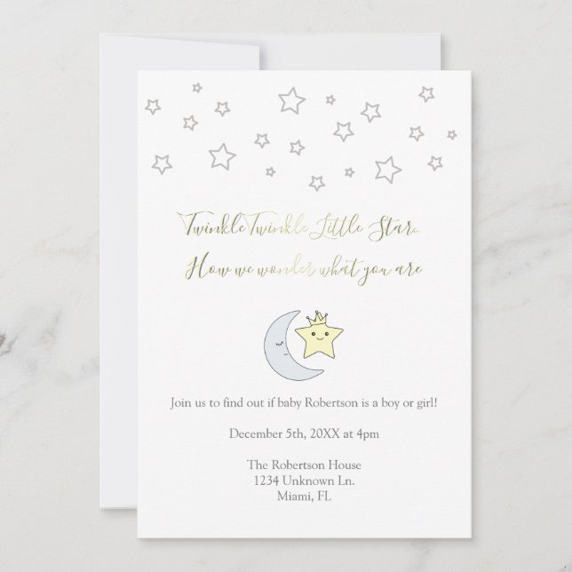 Invitation Twinkle Little Star (Devant)