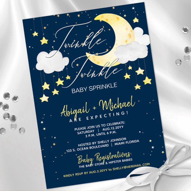 Invitation Twinkle Little Star Baby shower neutre de genre (Créateur téléchargé)