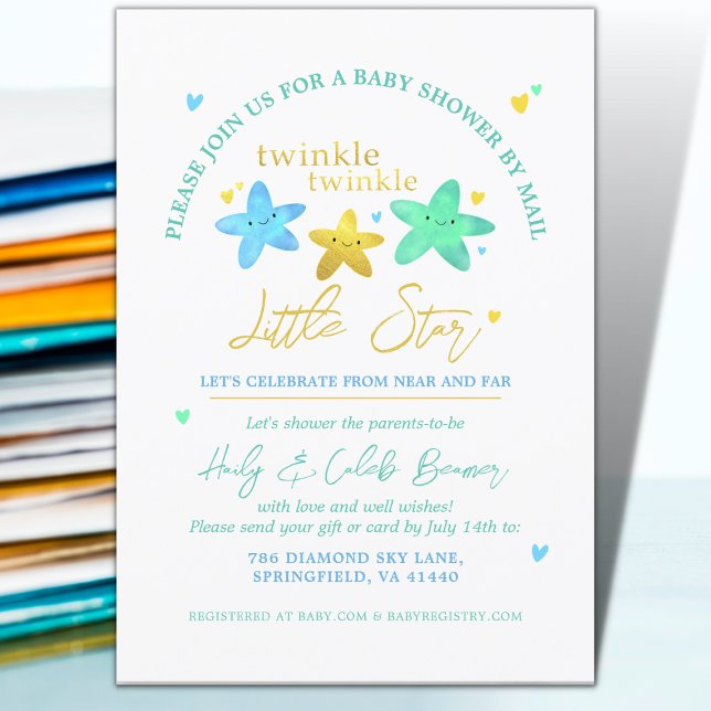 Invitation Twinkle Little Star Baby shower par courrier (Créateur téléchargé)
