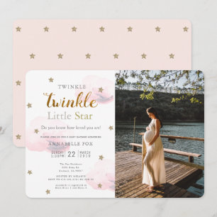 Invitation Twinkle Little Star Baby shower photo rose