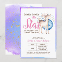 Twinkle Little Star Little Deer Pink Gold Modern