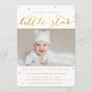 Invitation Twinkle Little Star Premier Anniversaire Invitatio