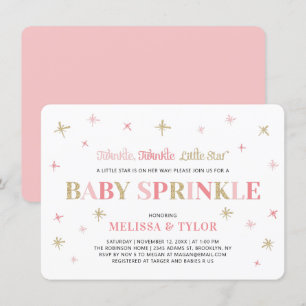 Invitation Twinkle Little Star Rose & Or Baby Sprinkle