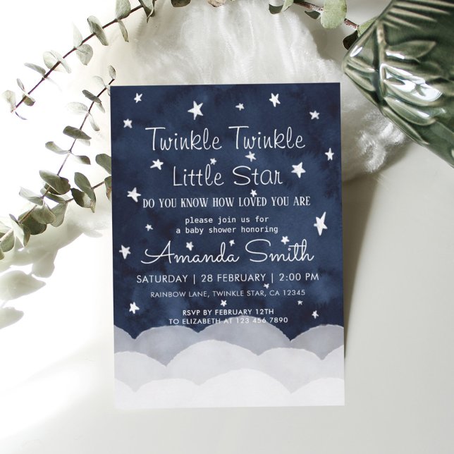 Invitation Twinkle Little Star Whimsical Baby shower (Créateur téléchargé)
