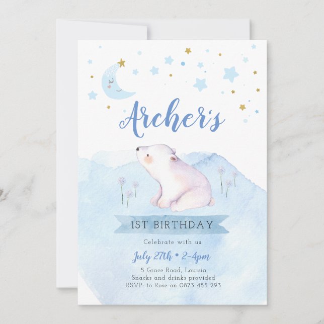 Invitation Twinkle scintiller petite étoile premier anniversa (Devant)