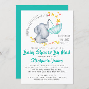 Invitation Twinkle Twinkle Elephant Baby shower par courrier