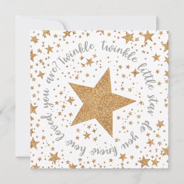 Invitation Twinkle Twinkle Genre Neutre Baby shower Invitatio (Devant)