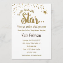 Twinkle Twinkle Genre Révéler Baby shower Invitati
