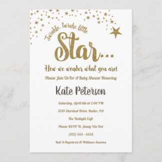 Invitation Twinkle Twinkle Genre Révéler Baby shower Invitati