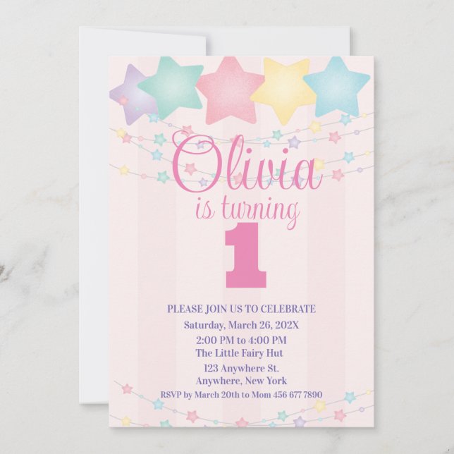 Invitation Twinkle Twinkle Little Star (Devant)