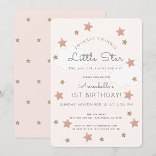Invitation Twinkle Twinkle Little Star 1er anniversaire