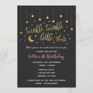 Invitation Twinkle Twinkle Little Star 1er anniversaire Invit