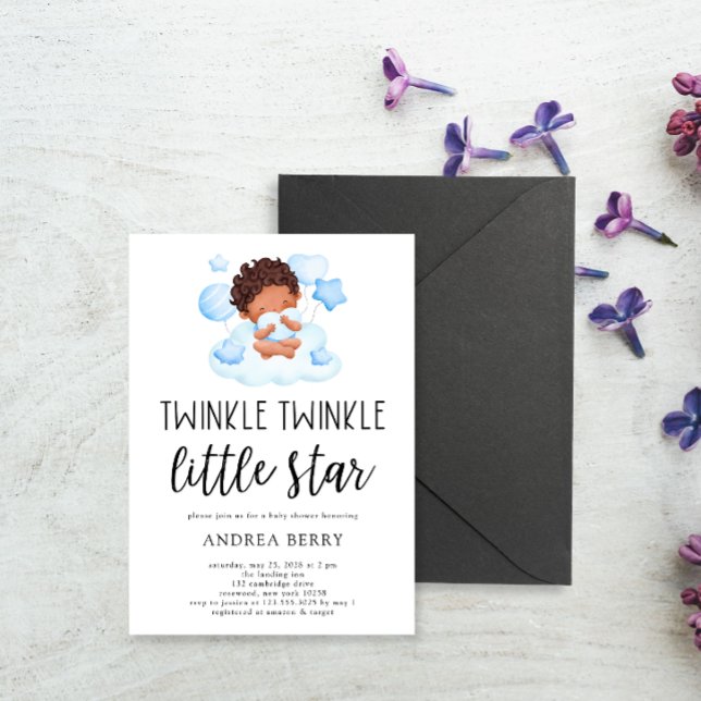 Invitation Twinkle Twinkle Little Star Baby Boy (Créateur téléchargé)