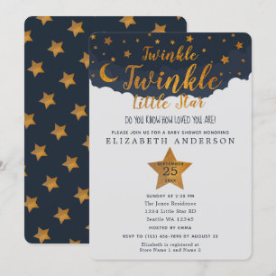 Invitation Twinkle Twinkle Little Star Baby shower