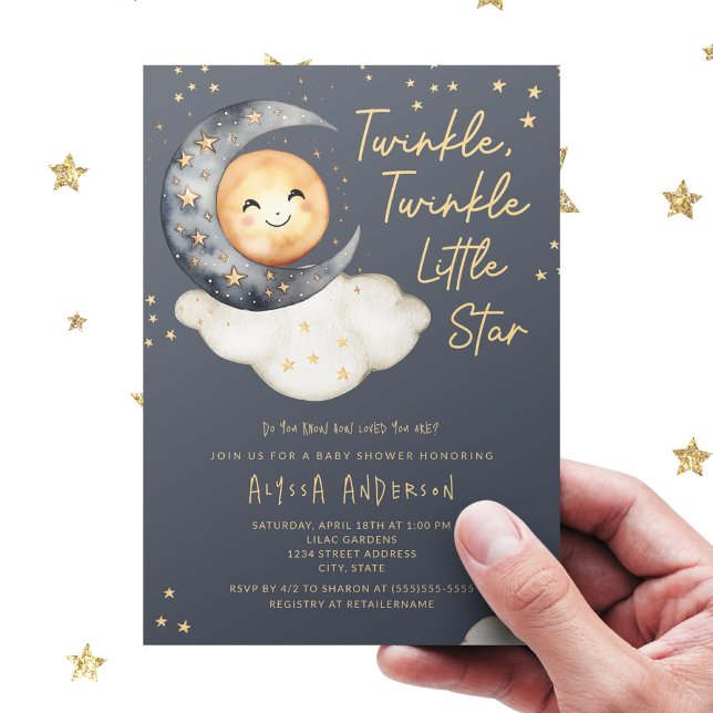 Invitation Twinkle Twinkle Little Star Baby shower (Créateur téléchargé)