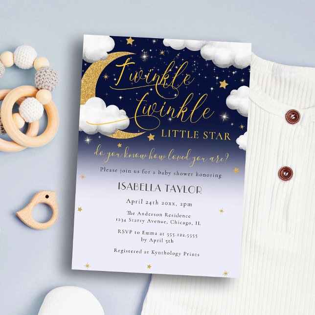 Invitation Twinkle Twinkle Little Star Baby shower (Créateur téléchargé)