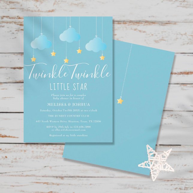 Invitation Twinkle Twinkle Little Star Baby shower / Sprinkle (Créateur téléchargé)