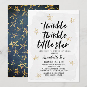 Invitation Twinkle Twinkle Little Star Baby shower virtuel