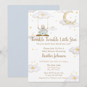 Invitation Twinkle Twinkle Little Star Bunny Baby shower
