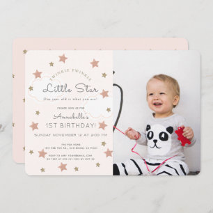 Invitation Twinkle Twinkle Little Star Photo Anniversaire