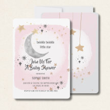 Twinkle Twinkle Little Star Pink Watercolor