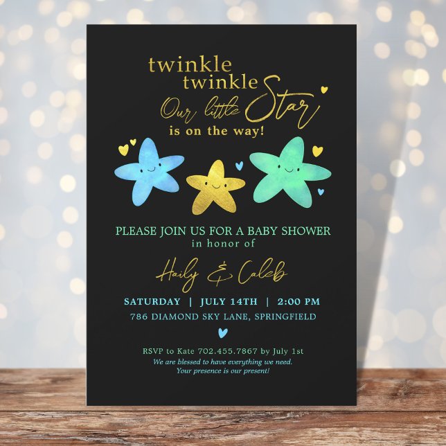 Invitation Twinkle Twinkle Notre petit Baby shower Star (Créateur téléchargé)
