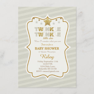 Invitation Twinkle Twinkle petit baby shower étoile invitatio