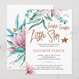 Invitation Twinkle twinkle petite étoile shower floral pour b