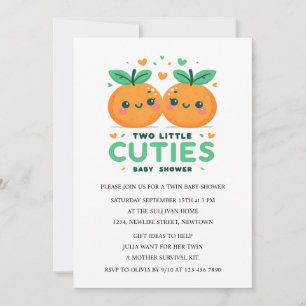 Invitation Twins Baby shower Deux petites villes sont sur le 