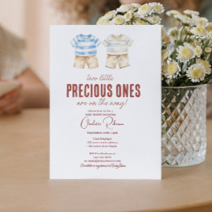 Invitation Twins bébé garçon mignonne Baby shower