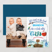 Twins garçons petit pêcheur 2e anniversaire photo