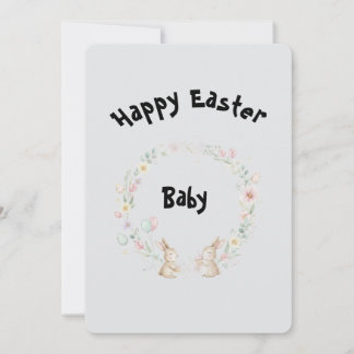 Invitation Two Bunnies Easter Greeting Card