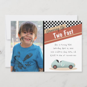 Invitation Two Fast Car Theme Unique Yellow Red Black Invitat
