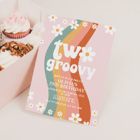 TWO Groovy marguerite arc-en-ciel 2e anniversaire